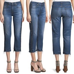 Veronica Beard Ines Cropped Straight-Leg Girlfriend Jeans Size 27